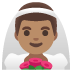 👰🏽‍♂️ man with veil: medium skin tone display on Google